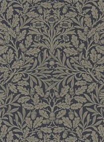 Morris & Co Carta da parati Pure Acorn - Charcoal/ Gilver