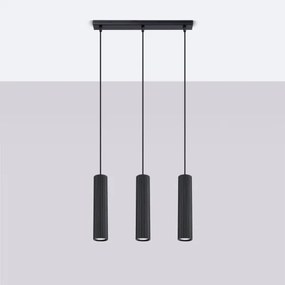 Sollux SL.1575 - Lampadario a sospensione con filo KARBON 3xGU10/10W/230V nero