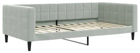 Divano letto estraibile cassetti grigio chiaro 100x200 velluto