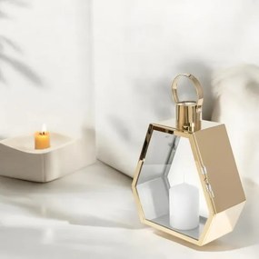 Lanterna decorativa dorata 43 cm