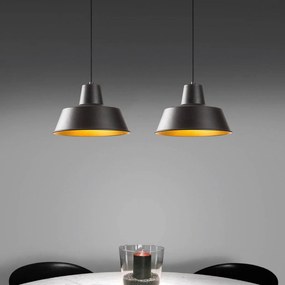 Opviq Lampada a sospensione Saglam 3738, nero/oro, metallo, 2 luci