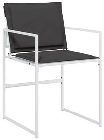 Set da pranzo da giardino 15 pz con cuscini bianco in textilene