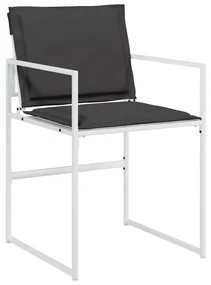 Set da pranzo da giardino 15 pz con cuscini bianco in textilene