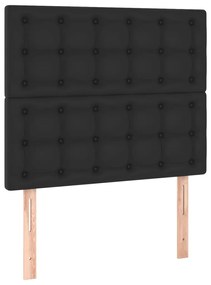 Testiera a led nera 100x5x118/128 cm in similpelle
