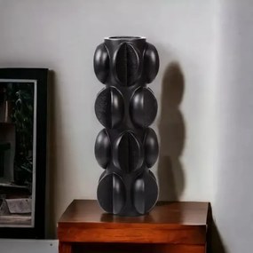 Vaso 37x15 cm resina/nero opaco