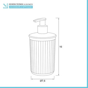 Dispenser per sapone liquido Tortora in plastica  Soft Touch Serie Jinko