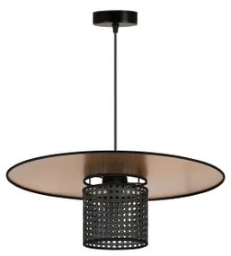 Duolla - Lampadario a sospensione con filo TOKYO RATTAN 1xE27/15W/230V diametro 50 cm oro/nero