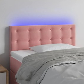 Testiera A Led Rosa 100x5x78/88 Cm İn Velluto /