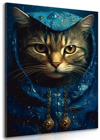 Stampa su tela – Gatto blu-oro
