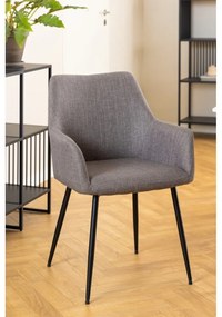 Set di sedie da pranzo grigio chiaro in imbottito con braccioli 2 pz Lizzy – Actona