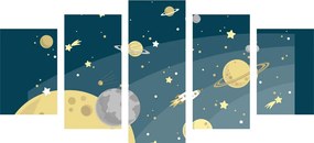 Quadri 5 pezzi – Straordinario viaggio nello spazio