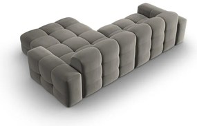 Divano angolare in velluto grigio (angolo destro) Kendal - Micadoni Home