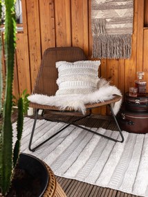 benuta Pure Copricuscino per interno ed esterno Toni Ivory 45x45 cm - Tappeto outdoor per balcone, terrazzo e giardino