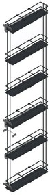 Cesto di carico per mobile alto estraibile da avvitare in acciaio antracite L 11.5 x H 184.5 x P 47.5 cm