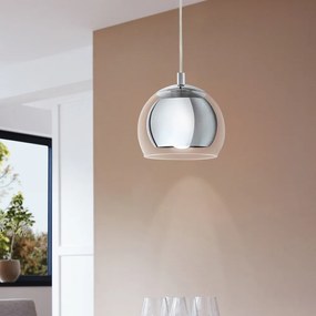 Lampadario Contemporaneo Rocamar 1 Luce Acciaio Cromo