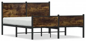 Giroletto Senza Materaso İn Metallo Rovere Fumo 140x190 Cm /