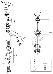 GROHE 23898001 - Miscelatore lavabo START EDGE, cromo lucido