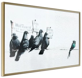 Poster  Banksy: Pigeons  Cornice Quadri Cornice d'oro, Larghezza x Altezza Home decor 30x20