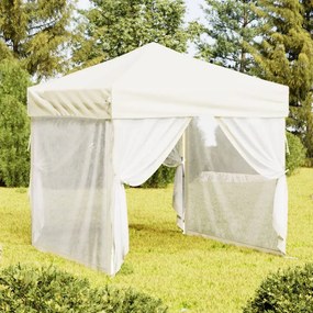 Tenda Per Feste Pieghevole Con Pareti Laterali Crema 2x2 M /