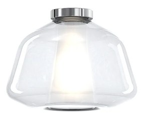 Plafoniera Contemporanea Double Skin Alpha Metallo Cromo Vetro Trasp. 1 Luce E27