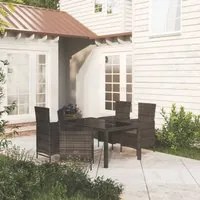 Set Mobili da Giardino 5 pz con Cuscini in Polyrattan Nero 3094851