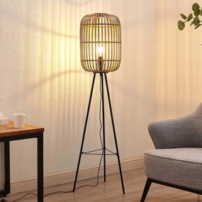 Lampada da terra Canyana Lindby, Legno chiaro, Soggiorno / Sala da pranzo, Legno, Campagna / Rustiche, Lampada da terra