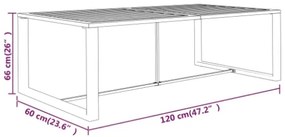 Tavolo da Pranzo per Esterni Antracite 120x60x66cm in Alluminio