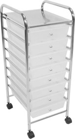 Scaffale mobile in plastica bianco-argento 33x83 cm - Premier Housewares