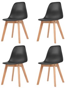 Sedie Da Pranzo 4 Pz Nere İn Plastica /