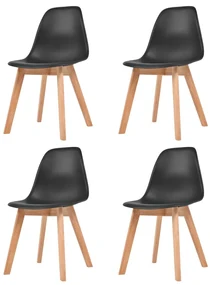 Sedie Da Pranzo 4 Pz Nere İn Plastica /