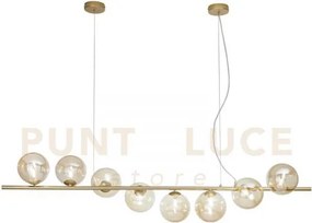 Lampadario a sospensione honey oro 8 luci attacco g9 145x33,5x165cm...