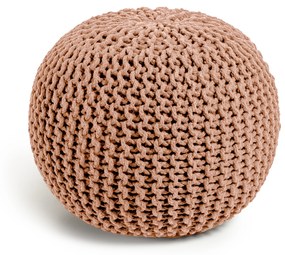 Kave Home - Pouf rotondo Chloe 100% cotone rosa Ø 50 cm