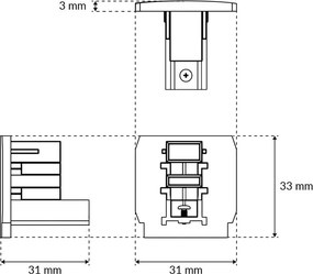 Tappo Terminale Bianco per Binario Trifase - Kit 2 Pezzi