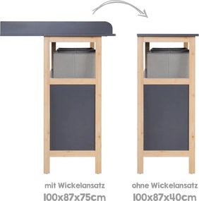 Cassettiera bassa per bambini antracite 87x75 cm Berlin - Roba