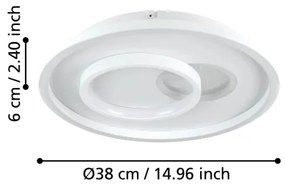 Eglo 901246 - Plafoniera LED TIRIOLO 1xLED/14W/230V + 1xLED/8,5W bianco