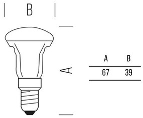 Reflector R39 250lm 3,0W E14 120° CW