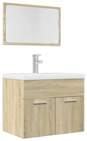 Set Mobili Da Bagno 2 Pz Rovere Sonoma İn Legno Multistrato /