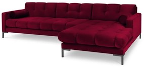 Divano angolare in velluto rosso, angolo destro Bali - Cosmopolitan Design