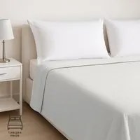 Lenzuolo piano 1 piazza e mezza cotone percalle bianco