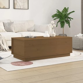 Tavolino Da Salotto Ambra 100x50x35 Cm Legno Massello Di Pino /