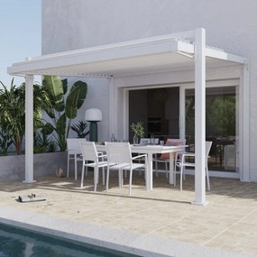 Pergola bioclimatica 380.5x319 cm in alluminio bianco - Clima Odyssea NATERIAL