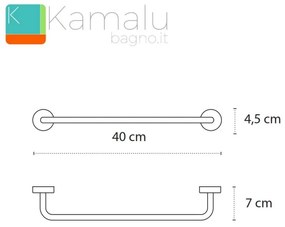 Kamalu - portasalvietta barra 40 cm in acciaio linea kaman monde-m70
