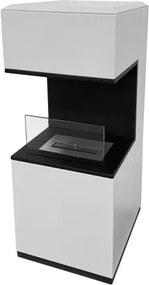 Camino a bioetanolo da terra Oslo in acciao bianco L38xP38xH100 cm