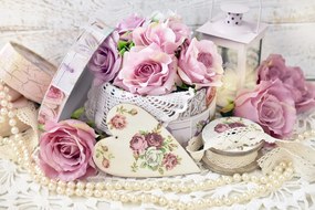 Carta da parati – Natura morta romantica vintage