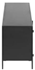 Kave Home - Mobile TV Shantay 1 anta e 1 cassetto in metallo verniciato nero 150 x 50 cm