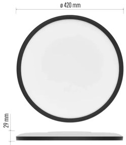 Plafoniera LED FLORI LED/22W/230V 4000K nero diametro 42 cm