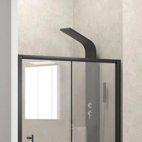 Kamalu - porta doccia 150cm con telaio nero e anta scorrevole kfn5000