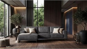 Divano angolare antracite in similpelle (angolo sinistro) Copenhagen - Scandic