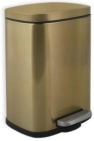 Cestino per la spazzatura oro opaco in acciaio con pedale 5 l Akira – Spirella