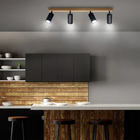 Brilagi - Faretto SELE 4xGU10/30W/230V nero/effetto rovere